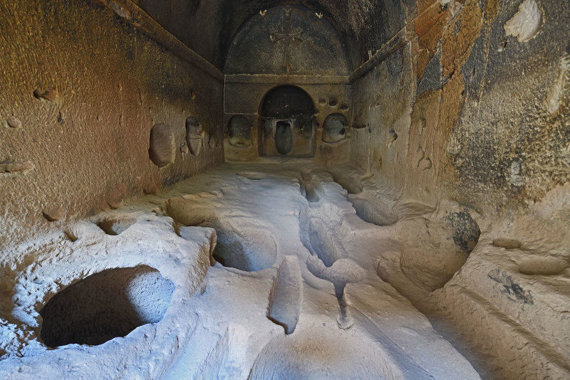 Gumusler Monastery Room right of courtyard 1205.jpg