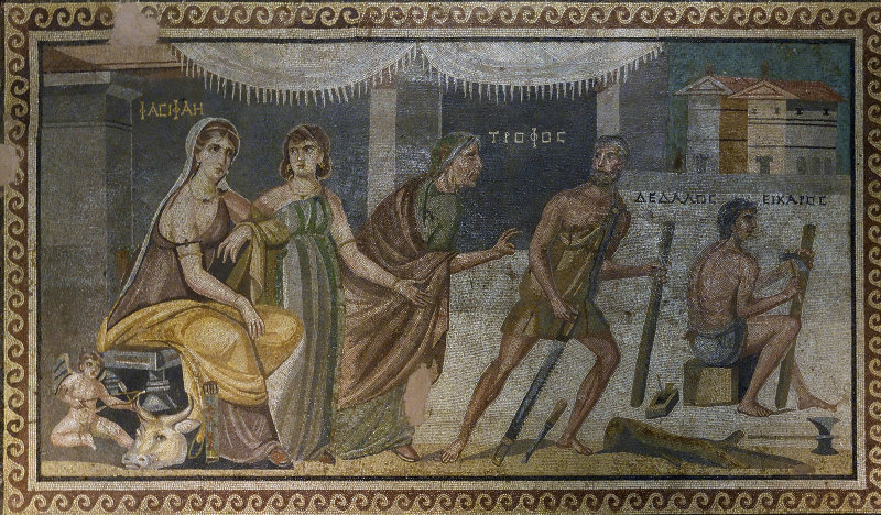 Gaziantep Zeugma museum Daedalus and Icarus mosaic sept 2019 4054.jpg