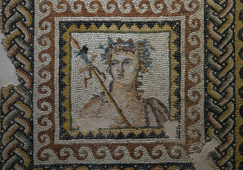 Gaziantep Zeugma museum Bust of Dionysos mosaic sept 2019 4100.jpg