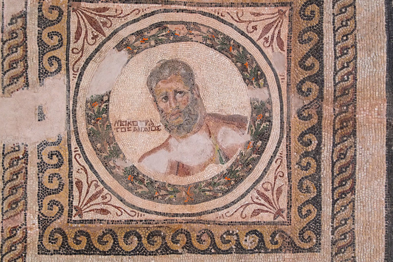 Antakya Archaeology Museum Two athletes mosaic sept 2019 5935.jpg