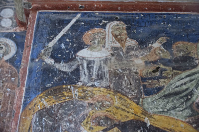 Ani Tigran Honents church 2 Interior Martyrdom of female saints from Hripsime fresco 5582