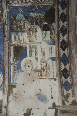 Ani Tigran Honents church 24 Interior Mary in annunciation scene fresco 5589