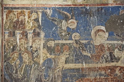 Ani Tigran Honents church 19 Interior Dormition of the virgin fresco 5592
