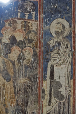 Ani Tigran Honents church 19 Interior Dormition of the virgin mourners fresco 5597