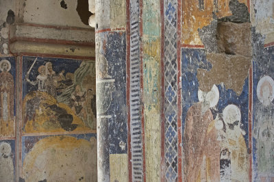 Ani Tigran Honents church 2 Interior Martyrdom of female saints from Hripsime fresco 5609