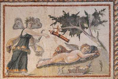 Antakya Archaeological Museum Sleeping Eros mosaic sept 2019 5913.jpg