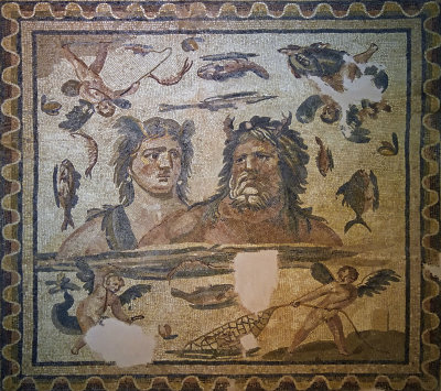 Antakya Archaeology Museum Oceanous and Thetis mosaic sept 2019 6084.jpg