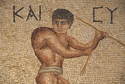 Antakya Archaeology Museum Happy hunchback mosaic sept 2019 6005.jpg