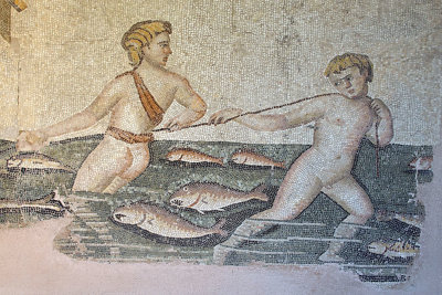 Antakya Archaeology Museum Thalassa and the nude fisherman mosaic sept 2019 6169.jpg
