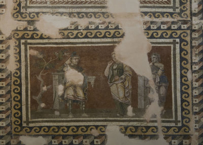 Antakya Archaeology Museum Four seasons Paris and Helen mosaic sept 2019 6054e.jpg