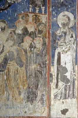 Ani Tigran Honents church 19 Interior Dormition of the virgin mourners fresco 3665