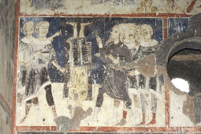 Ani Tigran Honents church 01f Interior martyrdom of Saint Gregory the illuminator hung upside down fresco 3669