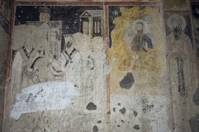 Ani Tigran Honents church 01h Interior martyrdom of Saint Gregory the illuminator fresco 3689