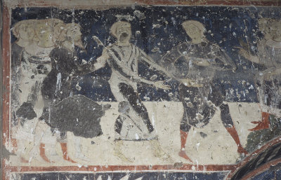 Ani Tigran Honents church 01c Interior Saint Gregory with chained feet fresco 3691b