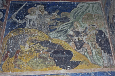 Ani Tigran Honents church 2 Interior Martyrdom of female saints from Hripsime fresco 3693