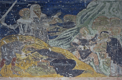 Ani Tigran Honents church 2 Interior Martyrdom of female saints from Hripsime fresco 3693b