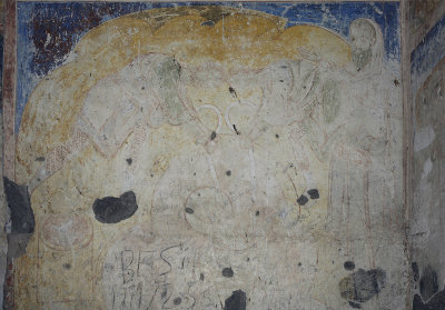 Ani Tigran Honents church 01g Interior martyrdom of Saint Gregory the illuminator fresco 3694b
