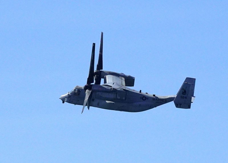 The U.S. Marine Corps MV-22 Osprey Demo Team - in forward flight mode