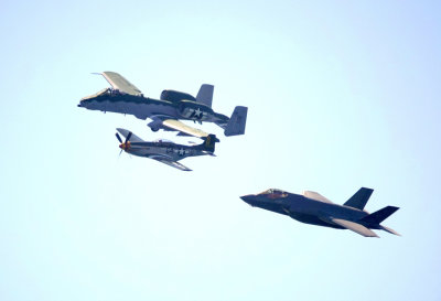 The A-10, P-51 Mustang, and F-35 Demonstration Team