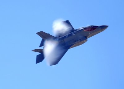 A Vapour Cone forming around the F-35