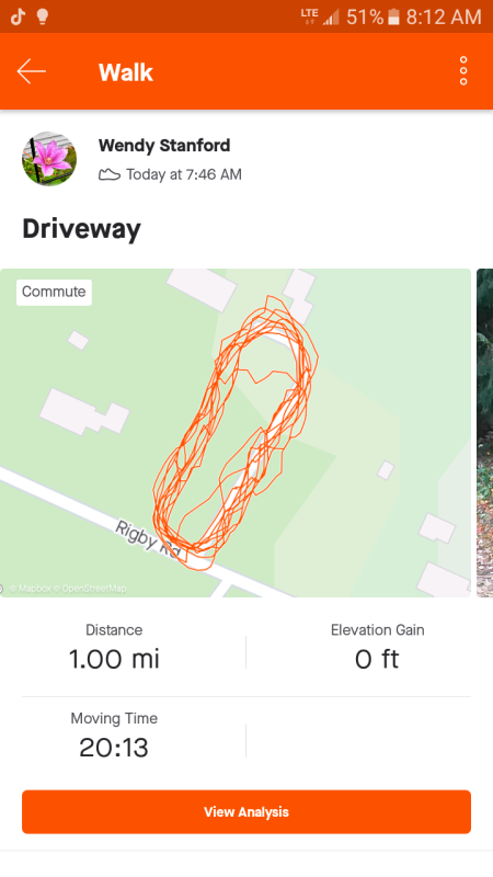 My first try at using the STRAVA app