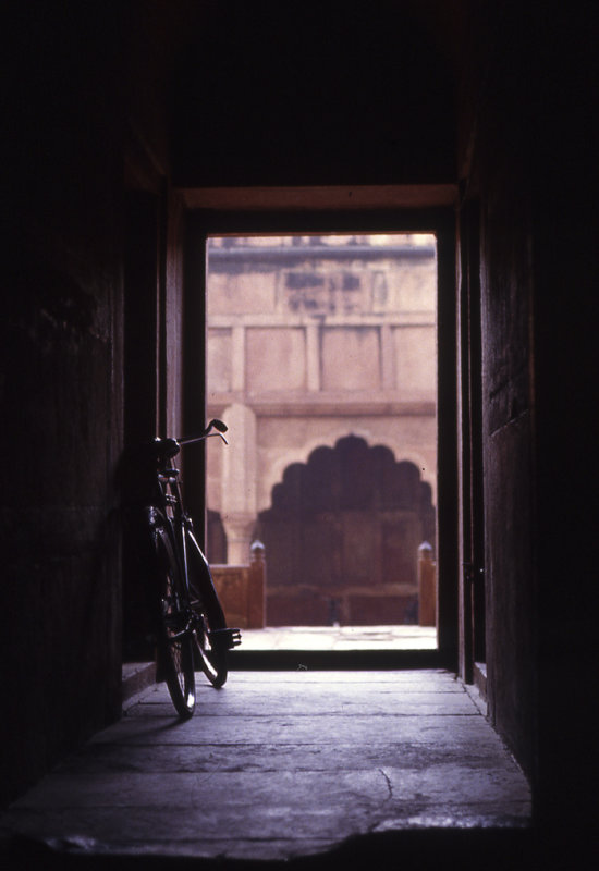 Bike in Hallway - Red Fort, India