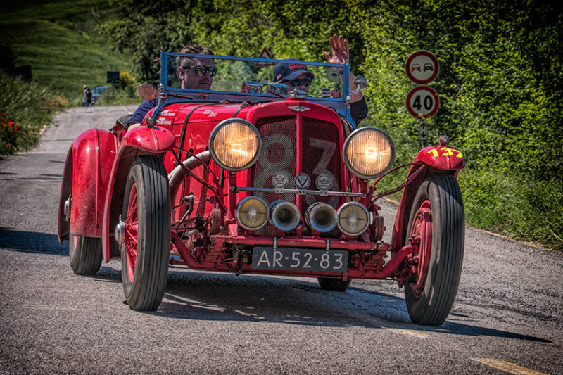 1939 Aston Martin 2 Litre Speed Model at the Mille Miglia Race/Rally