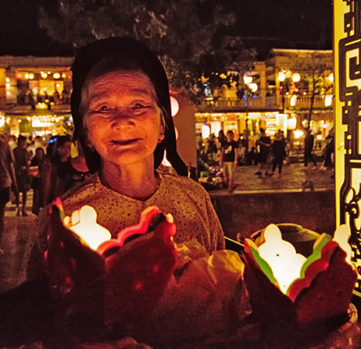 Woman Selling Paper Lanterns