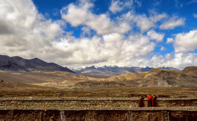 Young Monks Taking in the Landscape