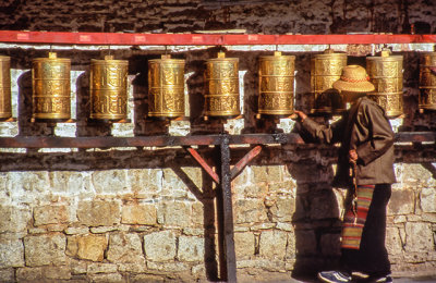 Spinning Prayer Wheels at the Potala