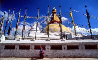 Tibetan Pilgrim Circumnavagating Bodnath