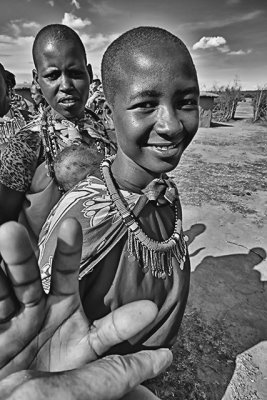 Maasai Girl Reaching Out in Friendship