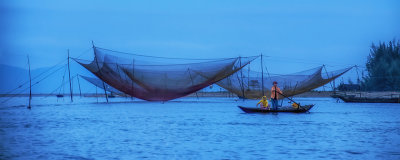 Fishing Net Suspended on Thu Bon River