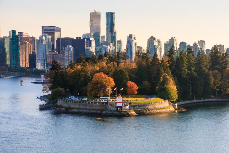Stanley Parks Brockton Point Lighthouse and Downtown Vancouver