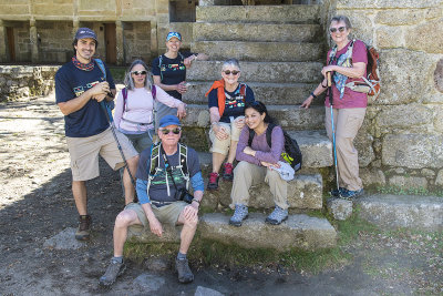 REI hiking group at 13th century monastery