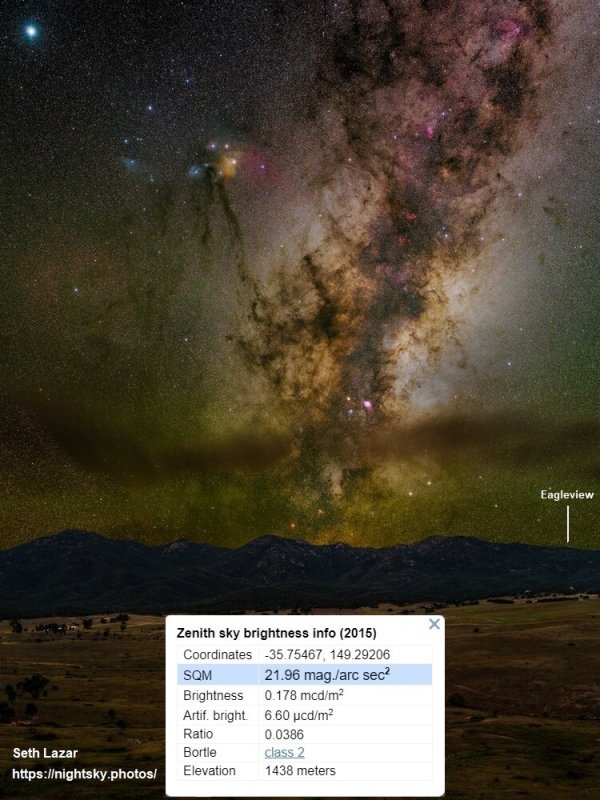 Milky Way and airglow over the Tinderry Mountains 