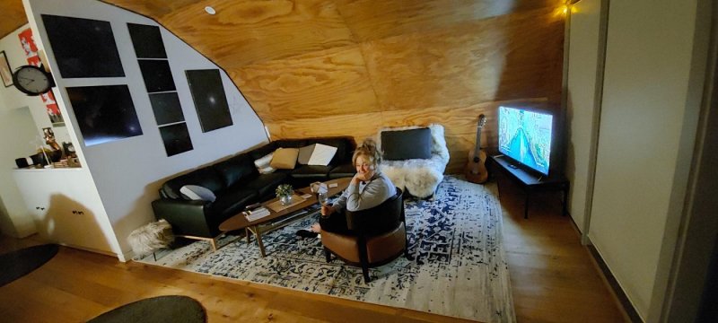 New sofa, rug and the Astro Wall