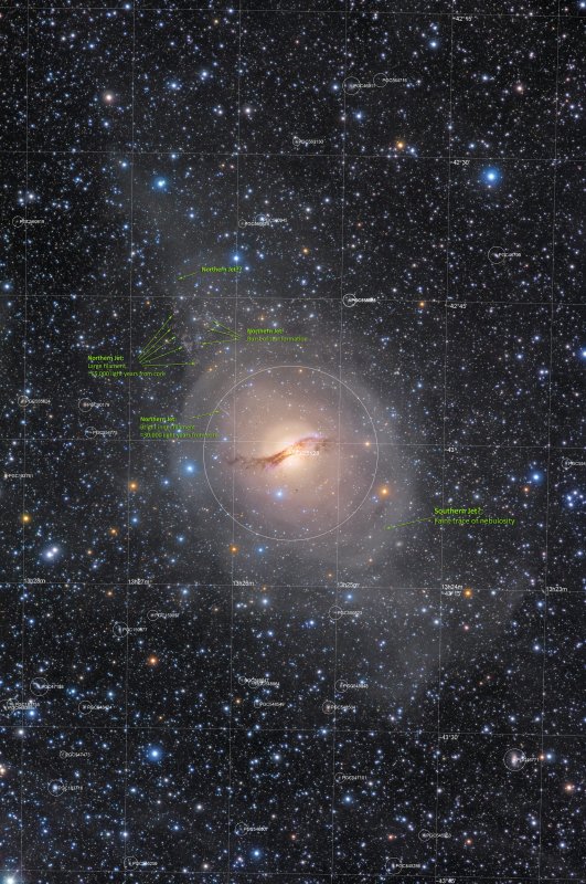 Olsen-Sidonio Centaurus A Extreme Deep Field (Version 2 - annotated)