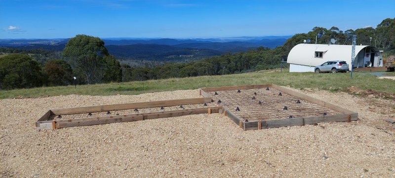Slab formwork for 18 Dob housing and observing area - finished