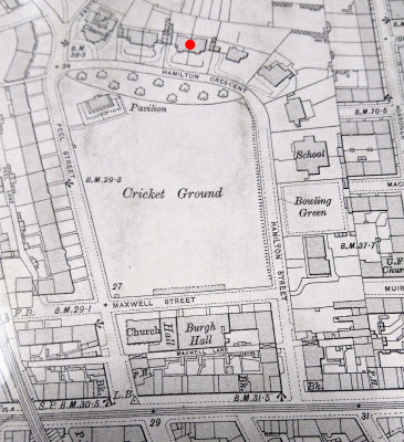 Hamilton Crescent from contemporary map (Langa is red dot)