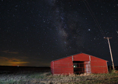 Milky Way over Red Barn