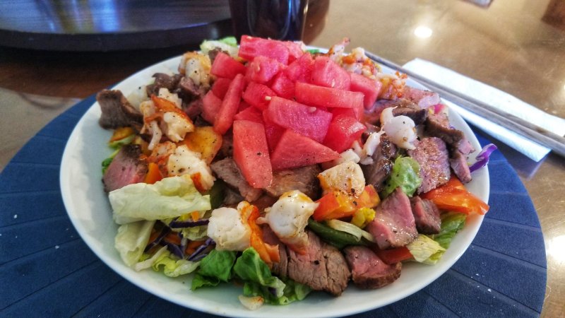 Steak, Lobster & Watermelon Salad