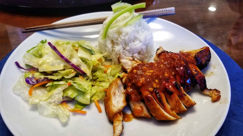 Teriyaki Chicken with Rice and Salad