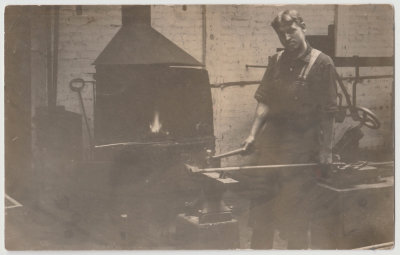 John Olof Oberg at iron furnace (in Boone, IA, USA?)