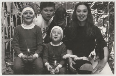 Kjell Åberg, Maria, David, Oscar, Christmas 1979