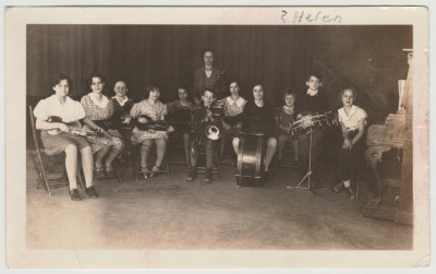 Young musicians, possibly Helen or Dave Oberg