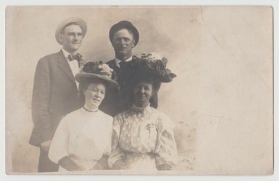 Four unknown people professional photo (possibly Gerda Carlsson Wagaman and Charlie Wagaman on left?)