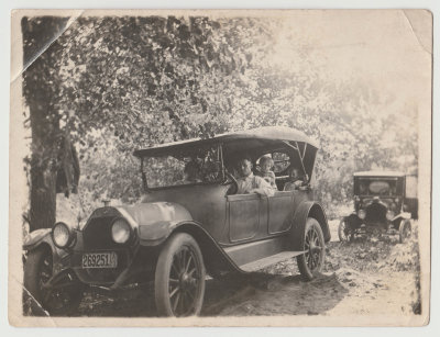 John Oberg and family in car
