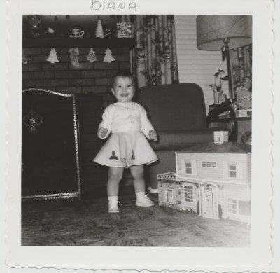 Diana Veak at Margery and Lester Veak's, 1958