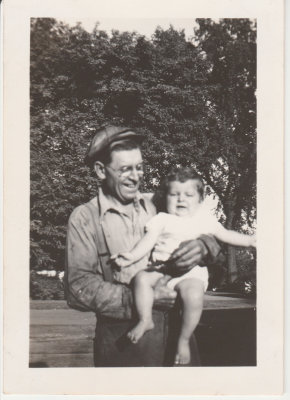 John and Larry Oberg, Aug 1943, Clean as a pin after a day at Globe Hoist
